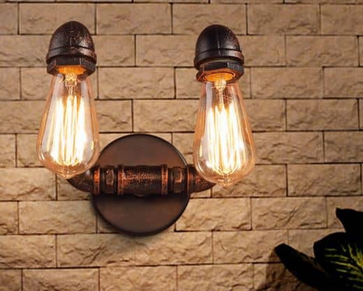 VIDAR Twin Head Wall Industrial Pipe Lamp