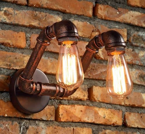 VIDAR Twin Head Wall Industrial Pipe Lamp