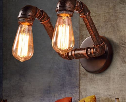 VIDAR Twin Head Wall Industrial Pipe Lamp