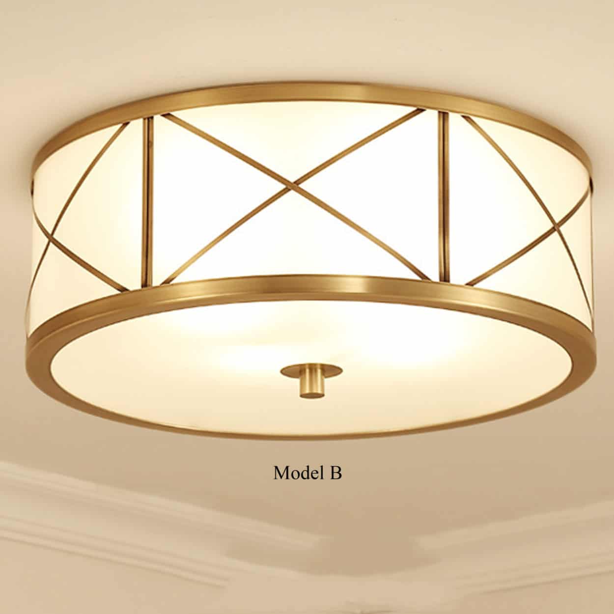 Tammika Vintage Brass Drum Ceiling Lamps