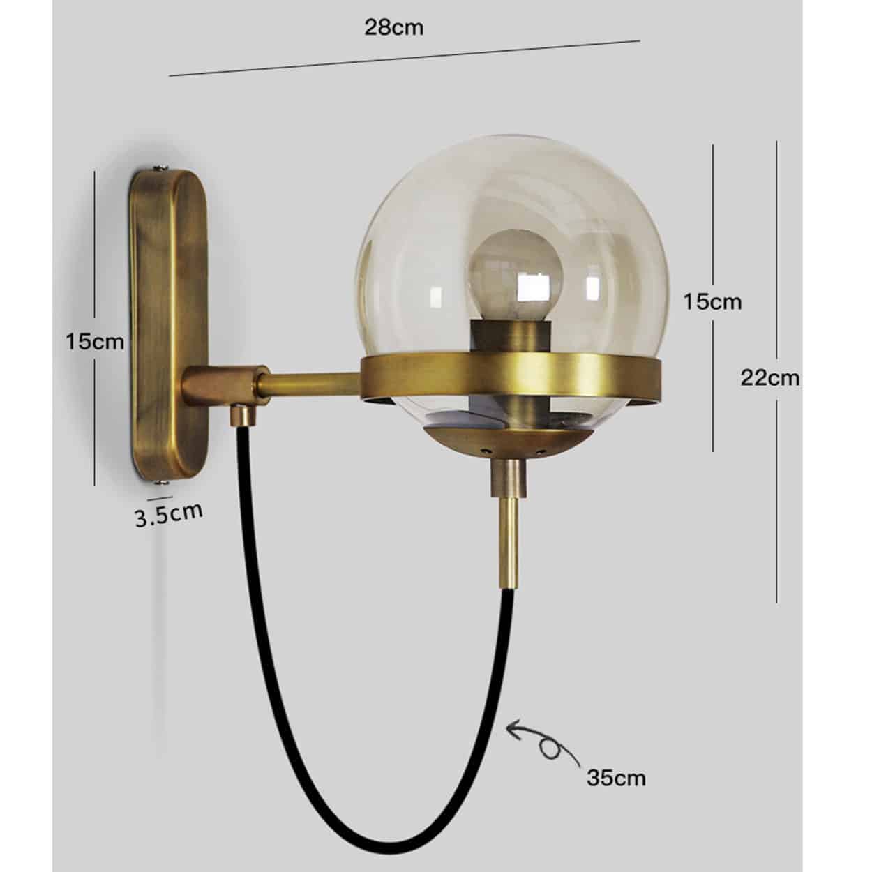 DORIT Vintage Globe Wall Lamp