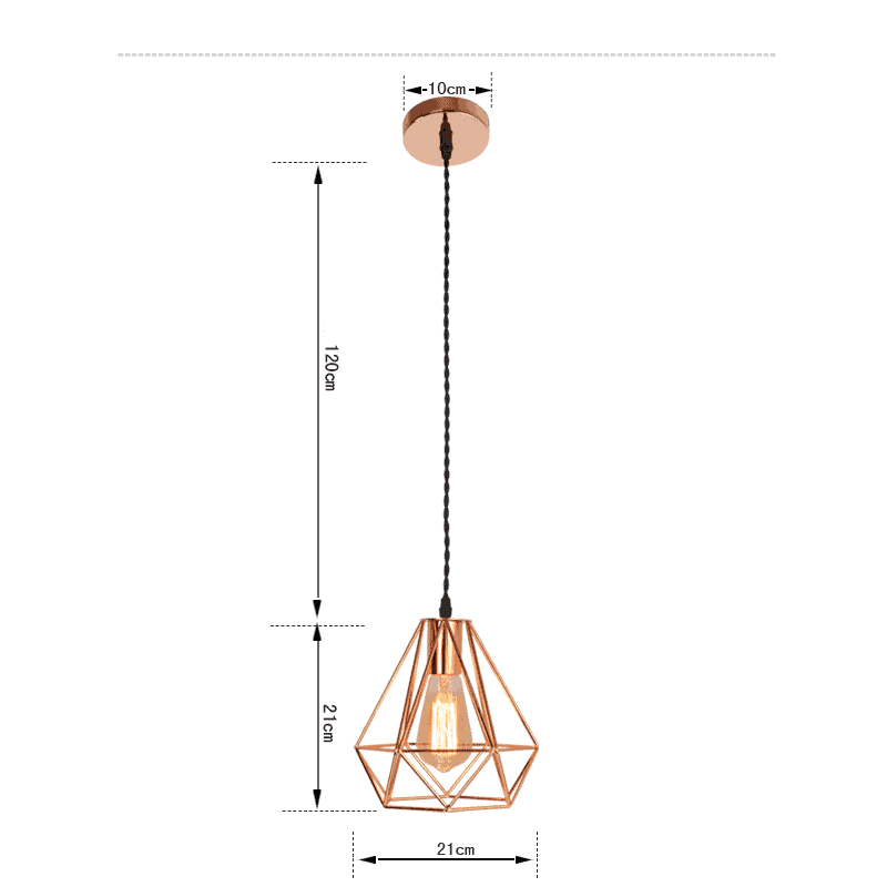 Rakona Classy Rose Pyramid Pendant Lamp
