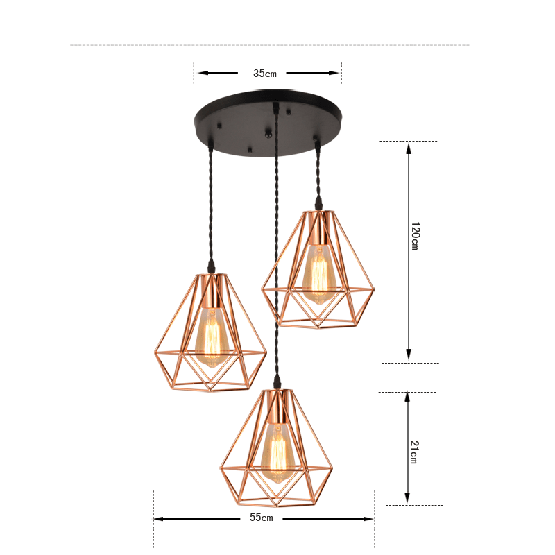 Rakona Classy Rose Pyramid Pendant Lamp