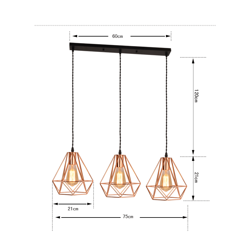 Rakona Classy Rose Pyramid Pendant Lamp