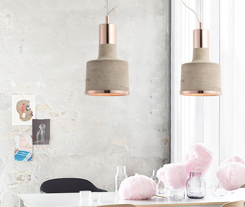 Viveca Cement Body Scandi-Industrial Style Pendant Light