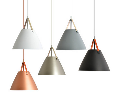 Von Modern Strapped Metal Cone Shaped Pendant Light