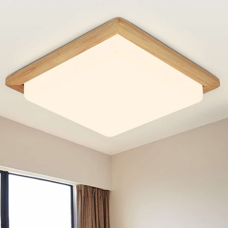 WALBRIDGE Wooden Square Ceiling Lamp