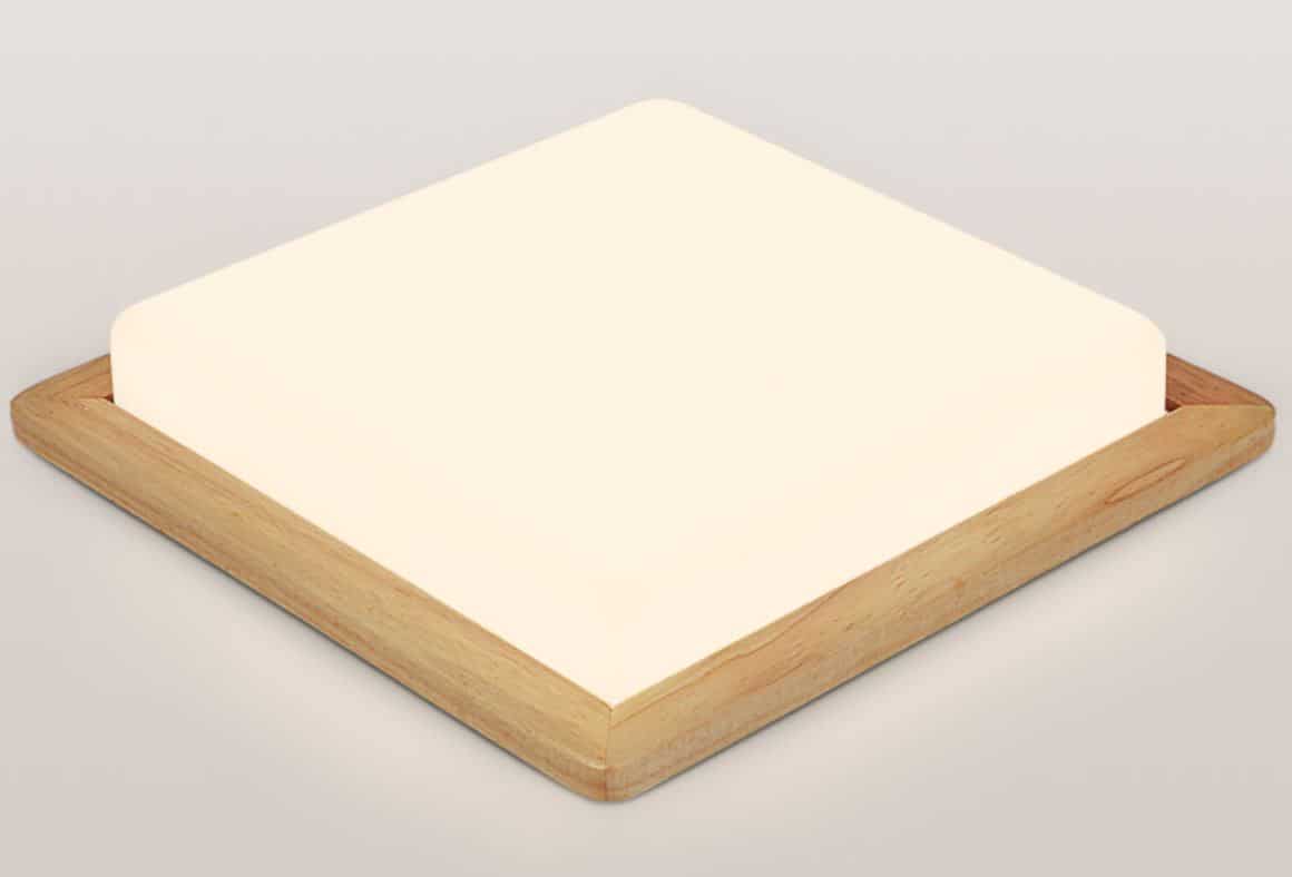 WALBRIDGE Wooden Square Ceiling Lamp