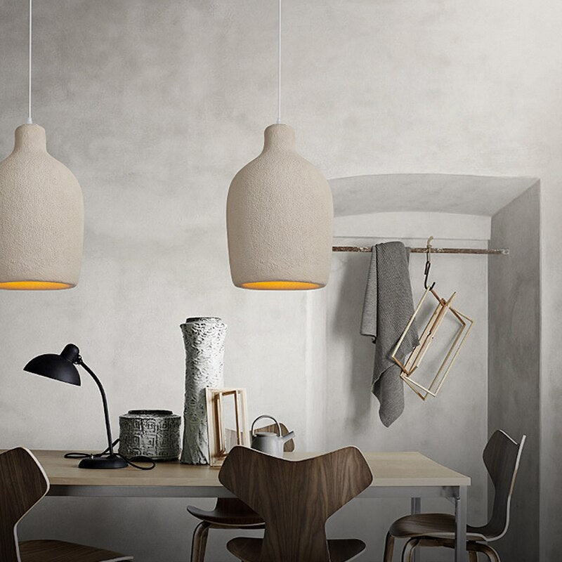 Wabi Sabi Cream Style Led Chandelier Restaurant Bar Dining Room Home Decor Pendant Lights Bedroom Bedside Hanging Lamp Fixture