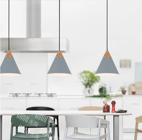 MIA Wooden Top Cone Hanging Lamp