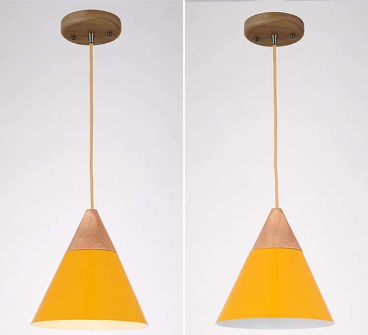 MIA Wooden Top Cone Hanging Lamp