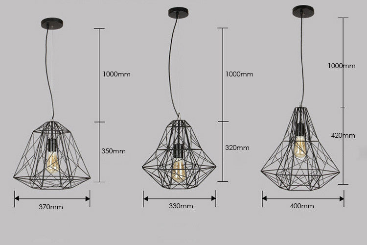 White Diamond Wire Cage Pendant Light - Catalogue.com.sg