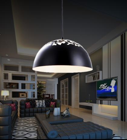 Concise Style LED Aluminium Pendant with Flowery Engravings for Dining Room