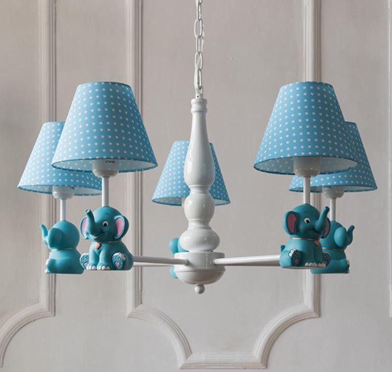 LED Metal Cloth Elephant Chandelier for Children Room