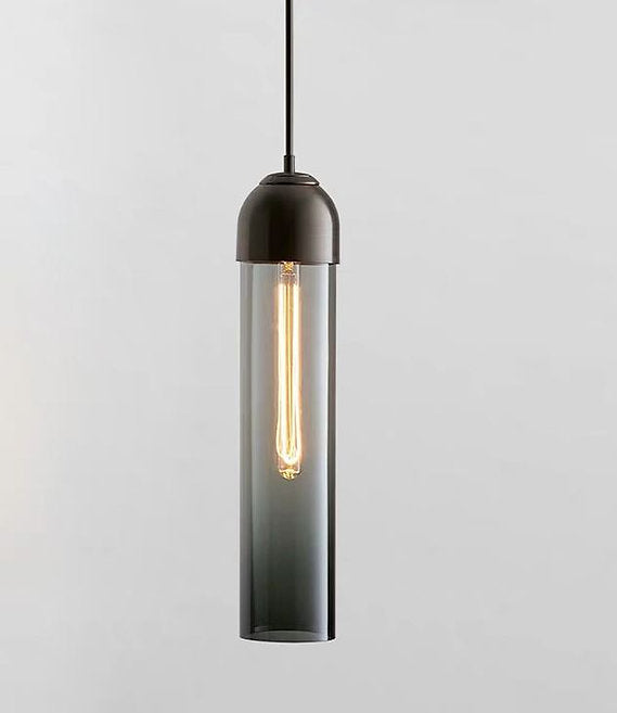 LED Multi-color Glass Cylinder Pendant Light