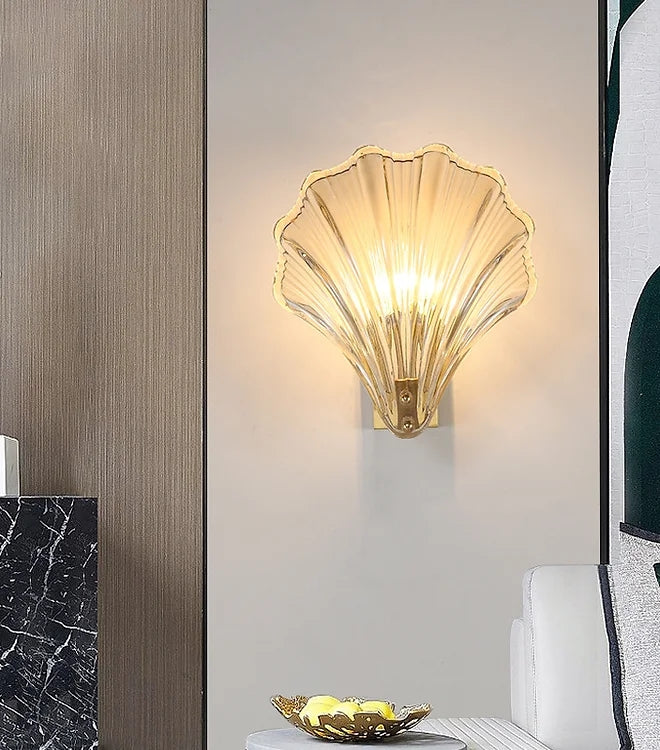 LED Glass Shell Design Wall Light