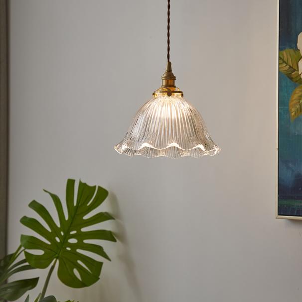 LED Japanese Retro Style Glass Pendant Light