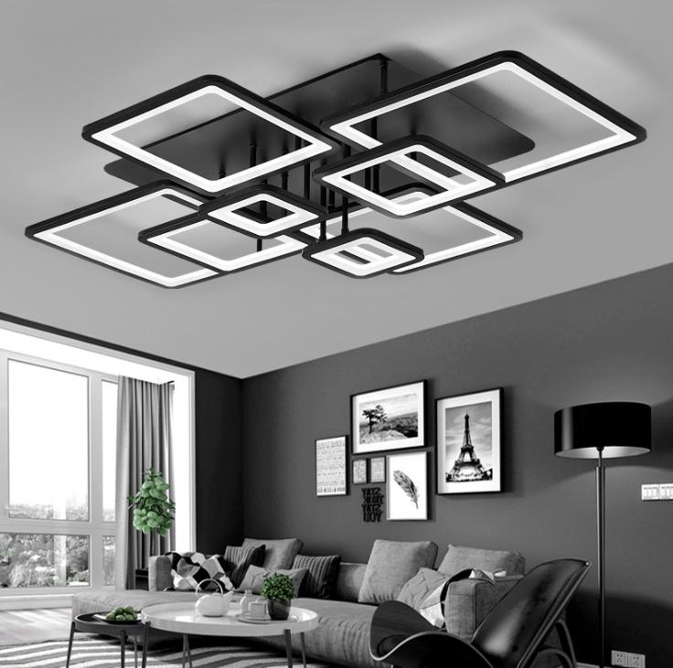 LED Modern Black & White Living Room Ceiling Light