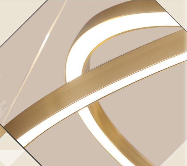 LED Gold Round Nordic Pendant Horizontal Light