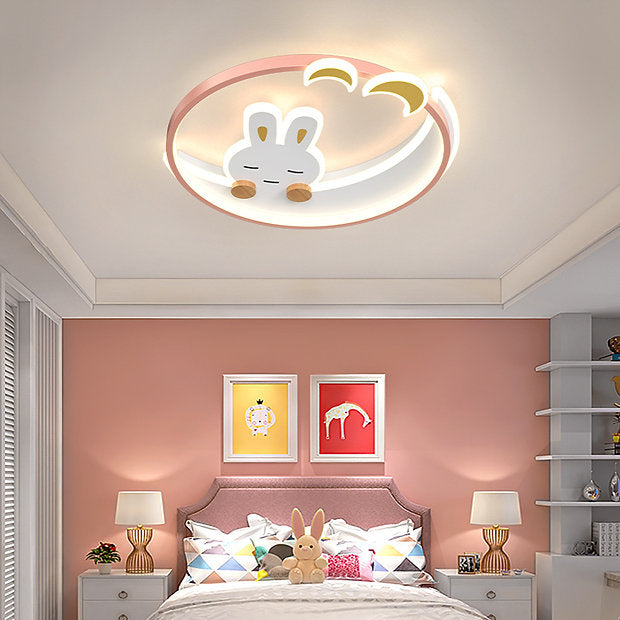 LED Sleeping Rabbit Design Modern Cute Children Ceiling Light