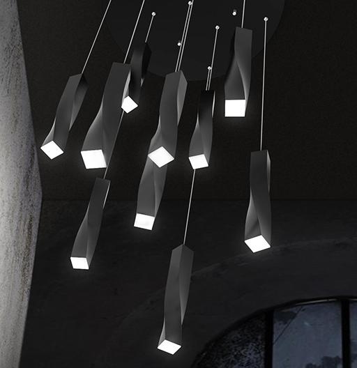 LED Twisted Strip Pendant Light