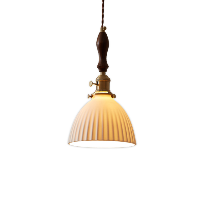 LED Simple Japanese Style Glass Pendant Light