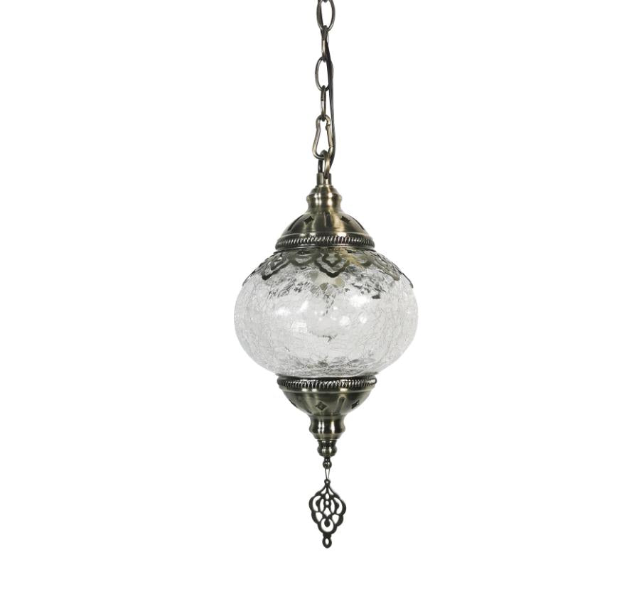 LED Glass Sphere Retro Mediterranean Style Pendant Light