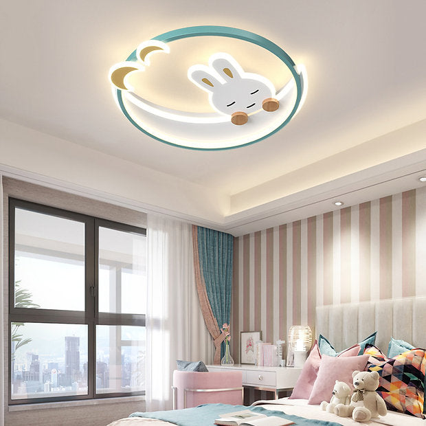 LED Sleeping Rabbit Design Modern Cute Children Ceiling Light