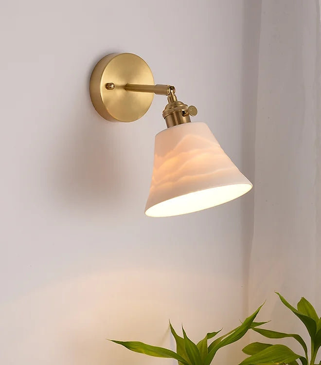 LED Japanese Style Modern Brass Wall Light
