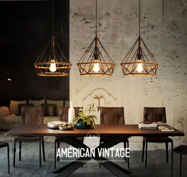 Retro Triangle American Style Pendant Light