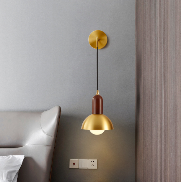 LED Modern Brass Bedside Wall Lamp