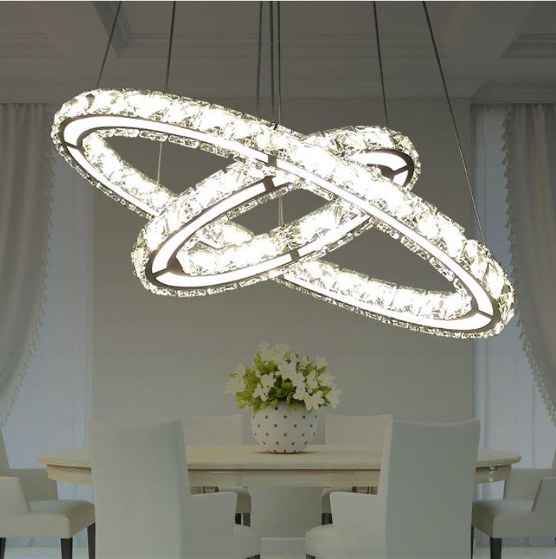 Crystal LED Stainless Steel Chandelier