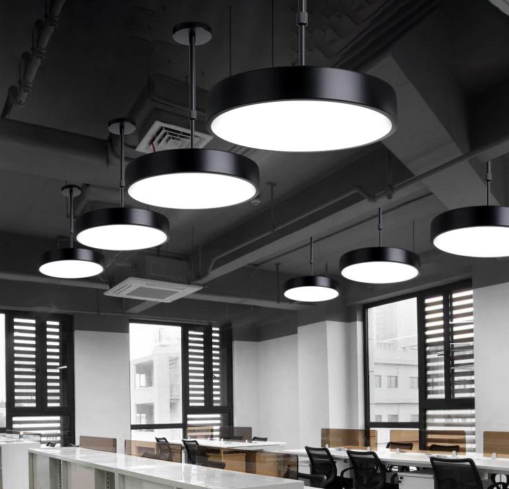 LED Simple Office Round Pendant Light