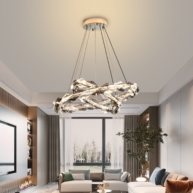 LED Luxury Style Modern Crystal Ring Pendant Light