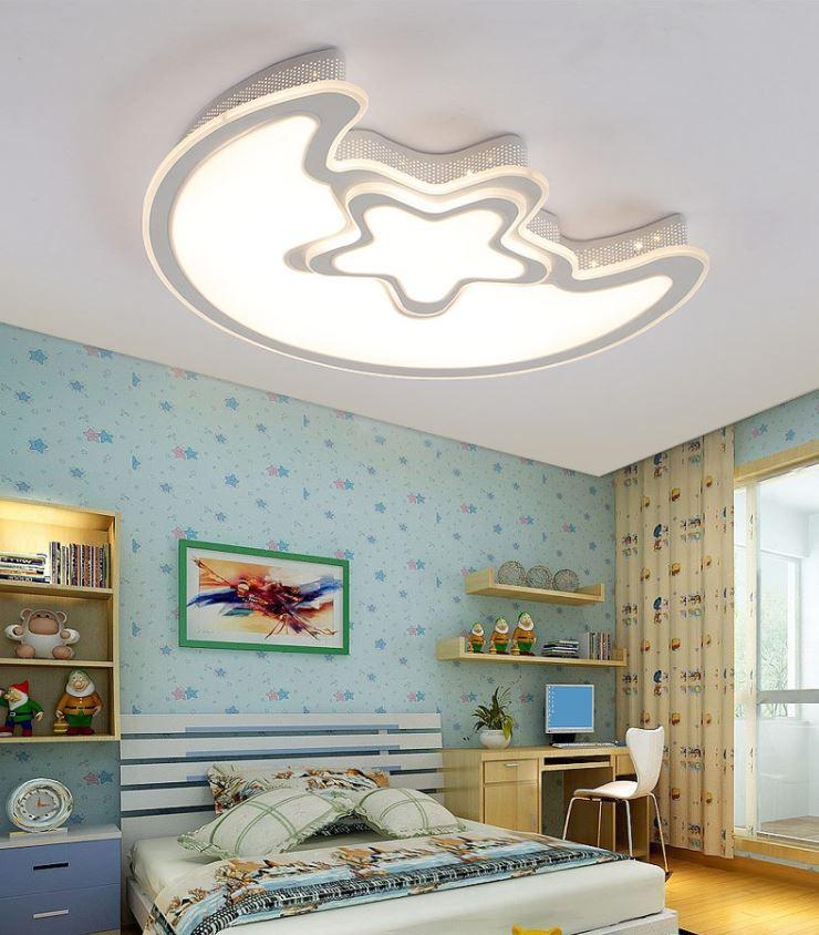 Acrylic Moon and Star Ceiling Light for Living Room Bedroom