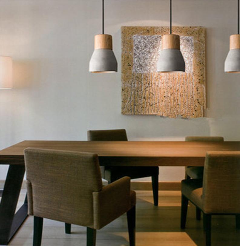 Simple LED Cement Pendant for Bar Restaurant Dining Room