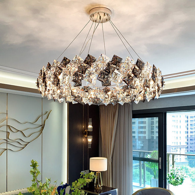 LED Modern Crystal Ring Pendant Light