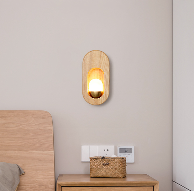 LED Japanese Style Wood Simple Modern Wall Light