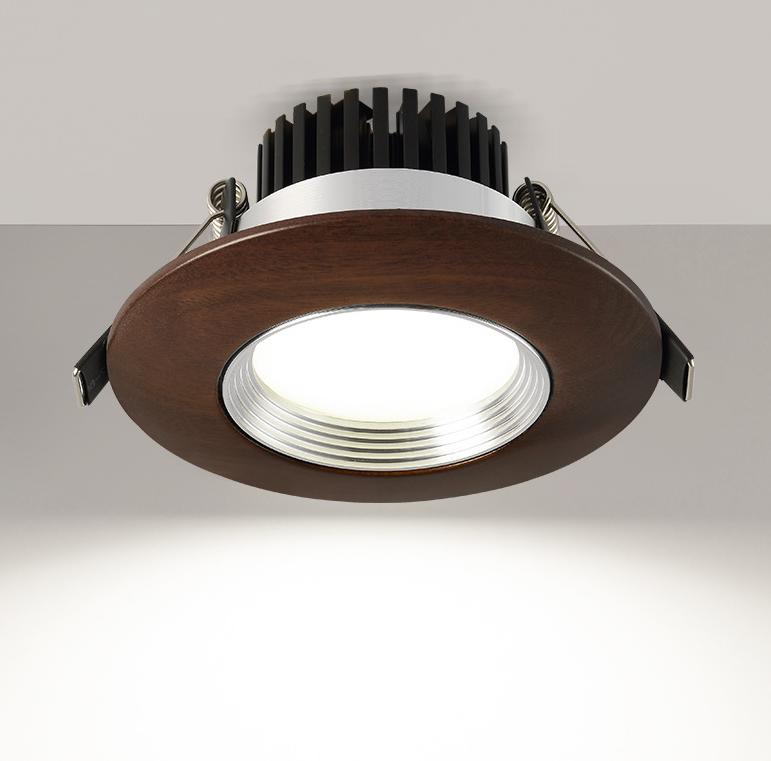 LED Recessed Modern Walnut Wood DownlightSpotlight
