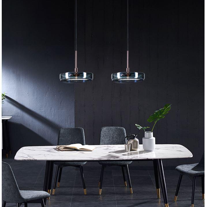 LED Round Tinted Glass Pendant