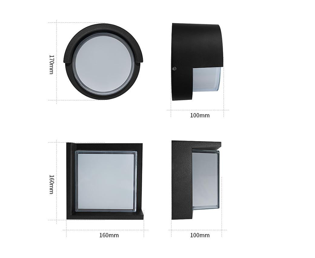 IP65 LED Outdoor Round Square Wall Light