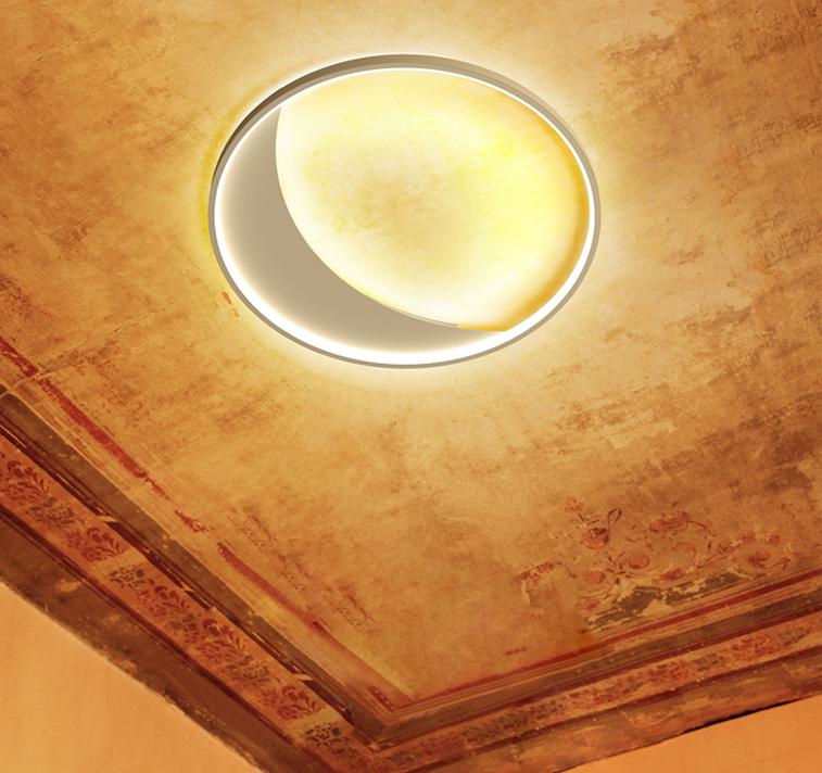 LED Mirror and Moon Simple Ceiling Light
