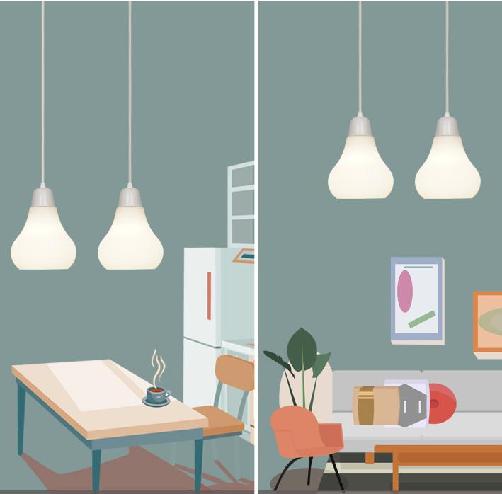 LED Multi-Design Milky White Pendant Light