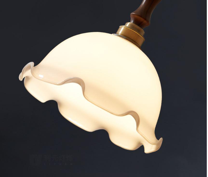 LED Japanese Design Milky Glass Pendant