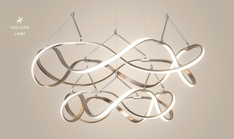 LED Spiral Ring Ceiling Pendant Light