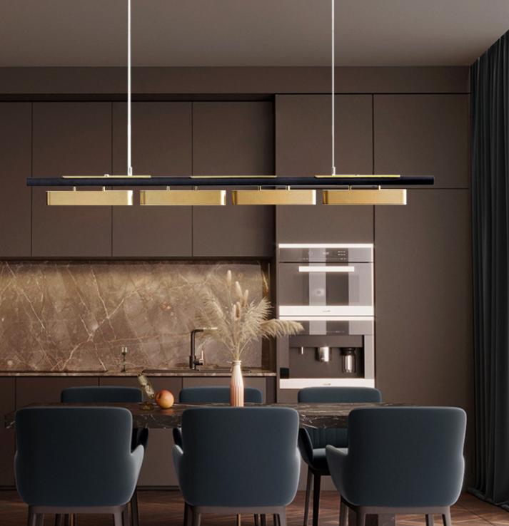 LED Brass Linear Modern Pendant Light