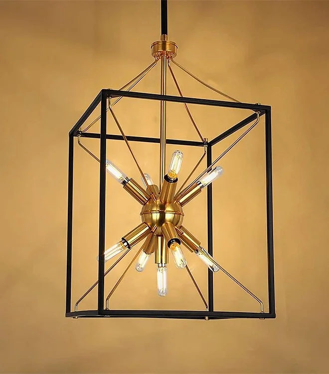 LED Cubic Frame Modern Pendant Light