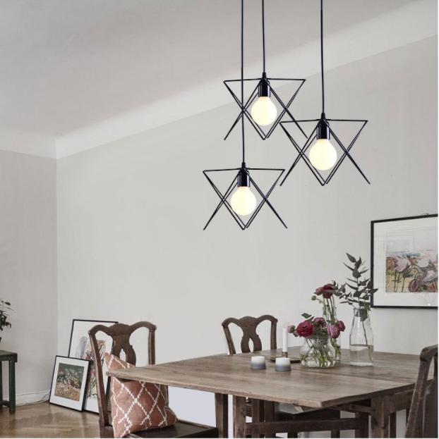 Vintage Industrial Style LED Iron Frame Pendant for Bar
