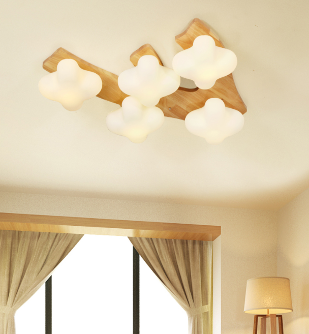 LED Wood & Cloud Creative Design Children Ceiling Light