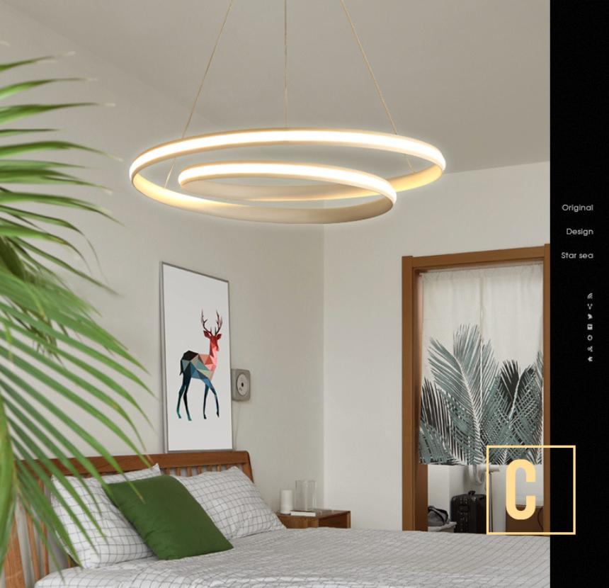 LED Double Circle Postmodern Pendant Light